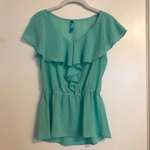 Mint Chiffon Peplum top